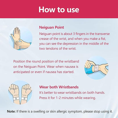 Motion Sickness Wristband, Anti-Nausea Acupressure Wrist Band for Nausea Relief, Dizziness and Vomiting from Car Sea Boat Flying Travel Sickness for Adults and Kids (Multicolor, Small, 6 Pairs)