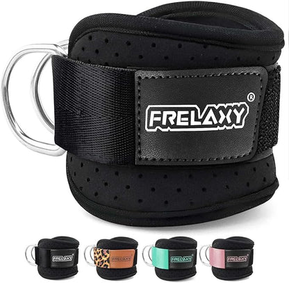 Frelaxy Ankle Straps for Cable Machine – Comfortable & Durable Leg Straps for Kickbacks, Glute Workouts, and Lower Body Exercises – Perforated Neoprene Padding & Tapered Fit