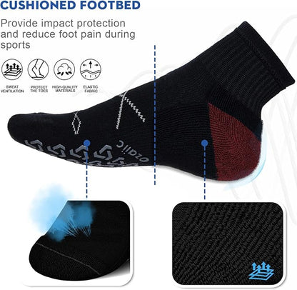 Ozaiic Non Slip Socks Grip for Yoga Home Workout Pure Barre, Pilates, Hospital, Ideal Cushion Socks for Men and Women
