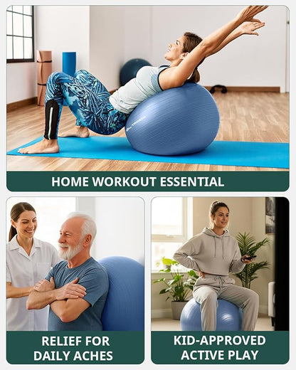 Trideer Exercise Ball Yoga Ball – Office Seating & Balance Ball Chair, Stability Ball for Pilates, Physical Therapy,Core Training & Balance Improvement & Stretching