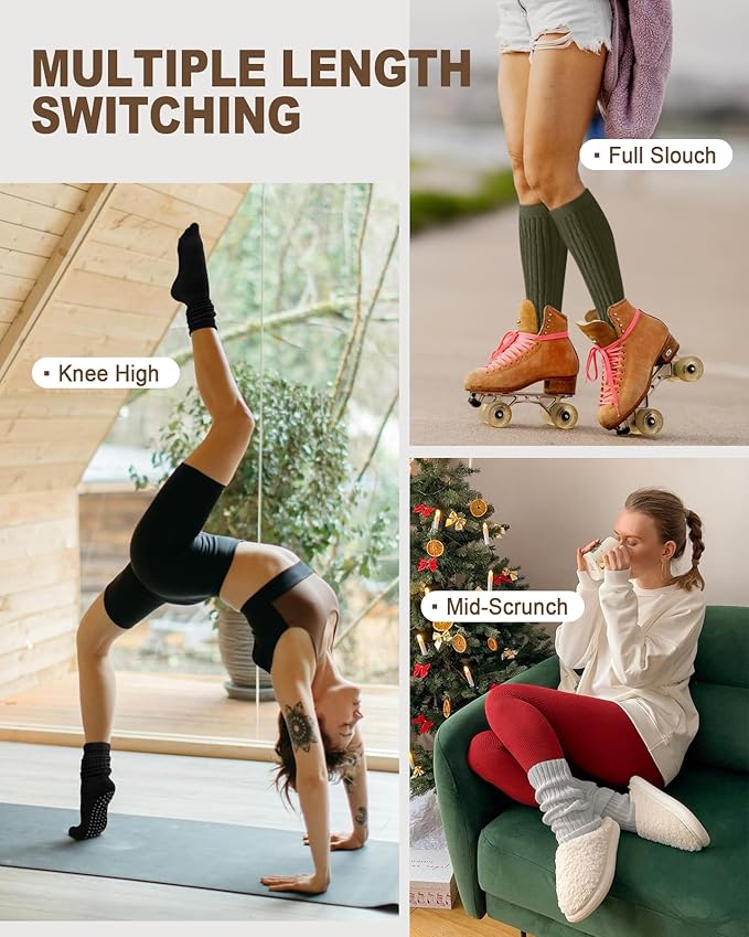 3/6 Pairs Grip Pilates Socks for Women, Non-slip Yoga Athletic Socks for Barre Ballet Barefoot Workout Hospital