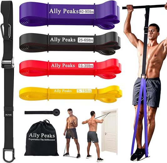 Ally Peaks Pull Up Assistance Bands System,Up to 410 lbs Assistance, Resistance Bands,Adjustable and Replaceable Pull Up Assist Band,Assisted Pull Up Resistance Bands for Pull Up Assist Push Up Assist