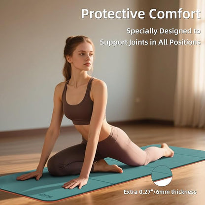 Foldable Yoga Excercise Mat 71"L x 24"W, Odourless Light Weight POE Mat For Home Fitness and Gym Workouts, 1/4 inch Non-slip Design for All Types of Yoga Pilates