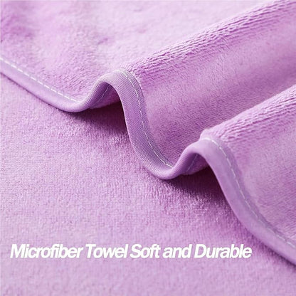 Microfiber Gym Towels Bigger Size Super Soft for Exercise Fitness, Sports, Workout, 380-GSM 15-Inch x 31-Inch Quick-Drying Towels (3 Pack, Pure Purple)
