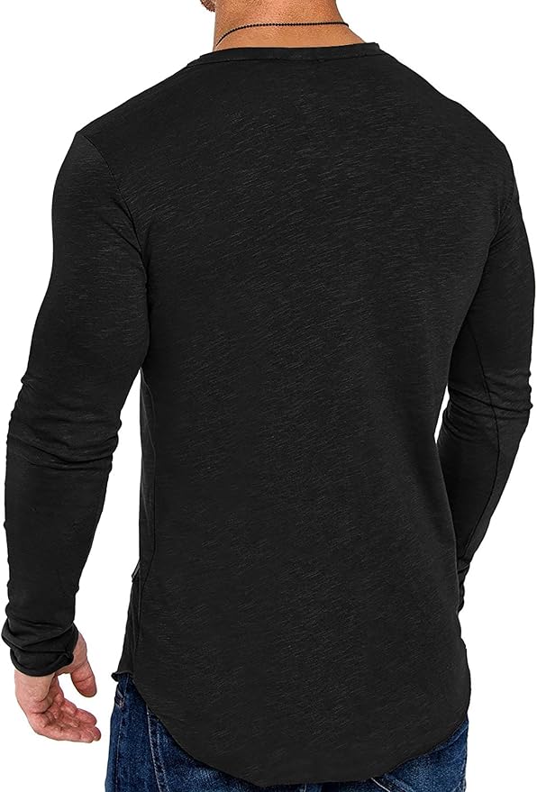 COOFANDY Men 2 Pack Muscle Fitted T Shirt Gym Workout Athletic Long Sleeves Tee