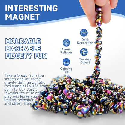 550pcs Ferrite Putty Fidget Toys for Adults - Stress Relief Desk Gadgets with Magnetic Beads, Professional Sensory Toys for Office Anxiety & Focus, Gifts for Men Women