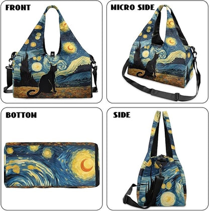 Yoga Mat Bag for Women Men Large Carryall Tote with Adjustable Shoulder Strap for Gym Yoga Travel Pilates Office