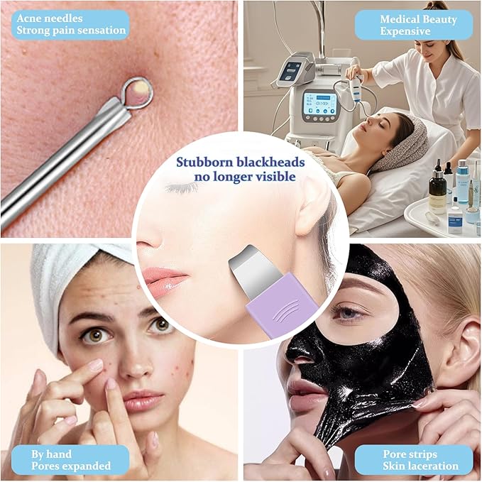 Blackhead Remover Tool,Silicone Face Scrubber, 2 in 1 Nose Pore Scraper for Deep Cleansing,Face Skin Spatula, Nose Black Head Remover, Pore Cleaner Skin Care Tool for Men Women