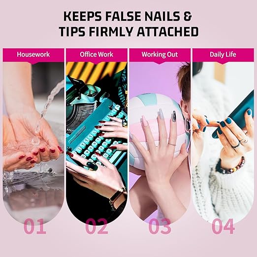 2Pcs 30g Semi Solid Nail Glue for Press On Nails Tips Super Strong Gel Nail Glue No UV Lamp Need Quick Drying Gel Long Lasting for Fake Acrylic Nails