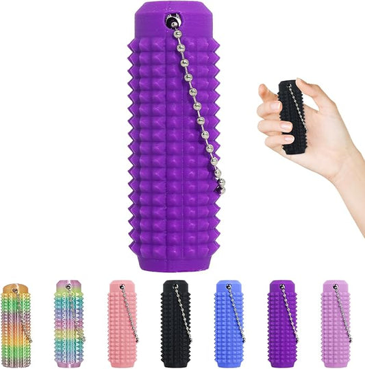 Little Ouchies Fidget Toys,Pain Stim Fidget Toy Reduce Stress for Adults,Anxiety Relief Pain Stim,Spiky Fidget Keychain for Anxiety Reduction,Sensory Toys,Novelty Gifts for Friends(1PCS/Purple)