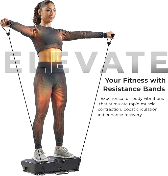 Sunny Health & Fitness Fitboard Vibration Platform Exercise Machine with Multiple Speed Settings and Vibration Modes for Multipurpose Workouts