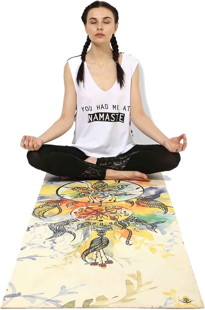 Shakti Warrior TPE Yoga Mat - Artist Designed, Premium eco friendly mats, Non Slip, Non toxic, Great For Regular & Hot Yoga, Pilates and Workouts (72 inch x 24 inch x 6mm thick)