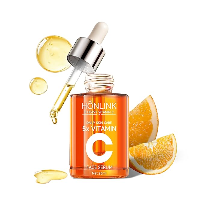 Premium 5X Vitamin C Korea Serum for Face 30ML,Hydrating Faical Essence,Hyaluronic Acid, Centella For Dull Facial Skin,Uneven Tone,Fine Lines,Pores (1 Serum)