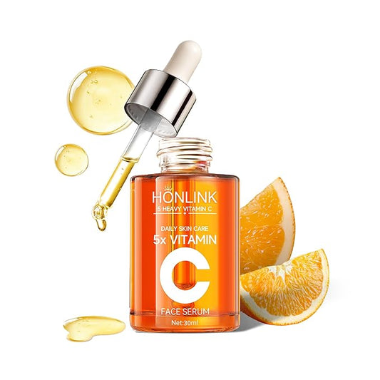 Premium 5X Vitamin C Korea Serum for Face 30ML,Hydrating Faical Essence,Hyaluronic Acid, Centella For Dull Facial Skin,Uneven Tone,Fine Lines,Pores (1 Serum)