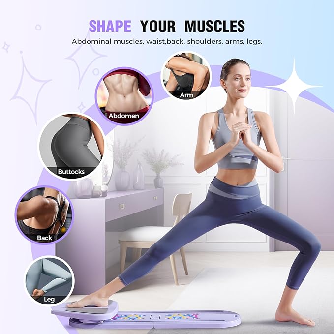 Pilates Reformer, Foldable Pilates Board, 7-in-1 Multi-Function Pilates Equipment, Home Pilates Set, Full Body Workout, Universal Portable Gym Equipment for Core Strength and Pilates Training