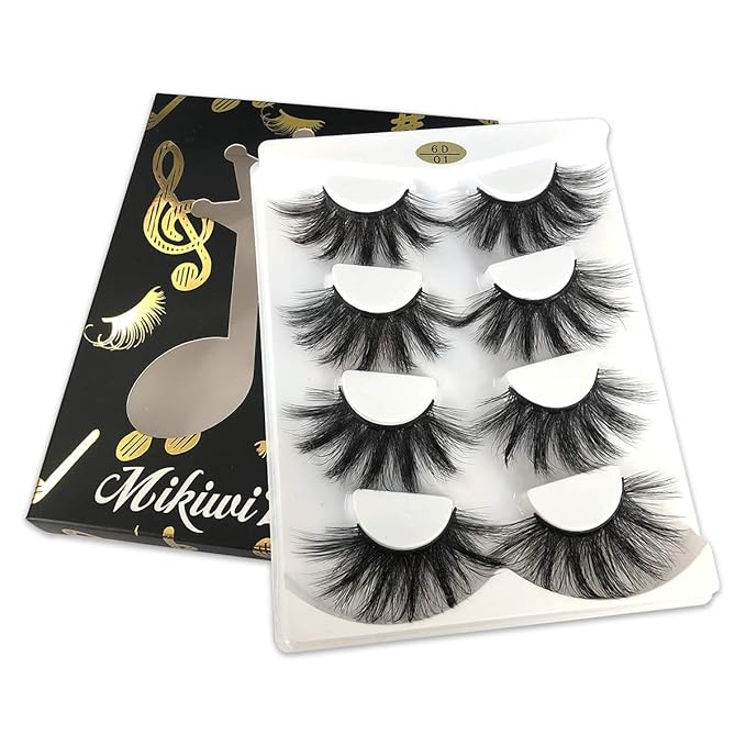 Mikiwi 25mm Faux Mink Lashes, 25mm Lashes, 6D Faux mink lashes, Faux Mink Eyelashes, Dramatic Lashes, Faux Mink Eyelashes (6D4-01)