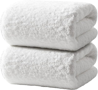 REDKISS Ultra-Plush Bath Towel Set - 900GSM Premium Thick Cotton for Bathroom & Spa, Super Absorbent Bath with No Shedding (2-Piece Bath Twoel Set for Adults, Luxury Hotel & Home Use)-White