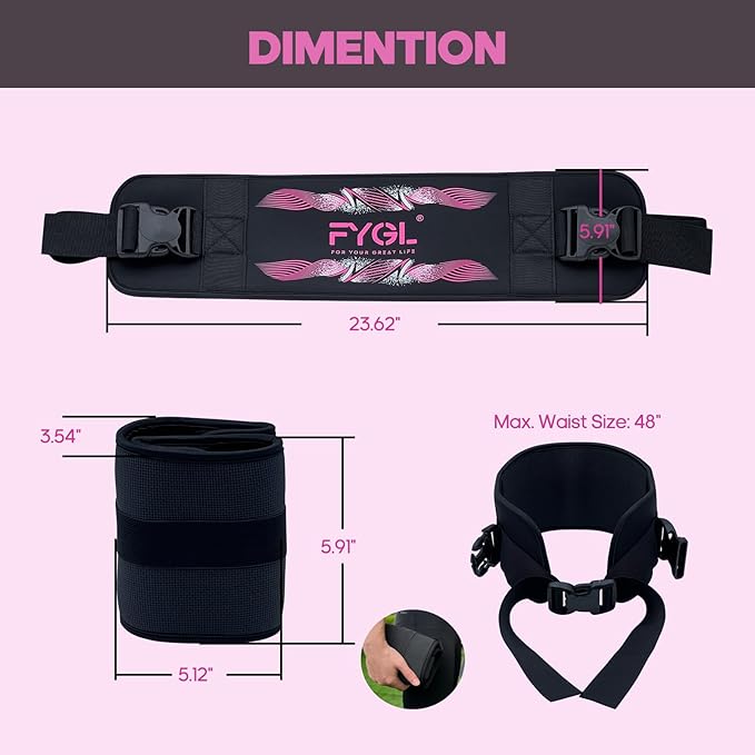 Hip-Thrust-Belt, Foldable Design, Slip-Resistant Padding, Supports 300 lbs, Ideal for Glutes Training with Dumbbells, Kettlebells & Plates, Great for Gym & Home Hip Thrust Workouts