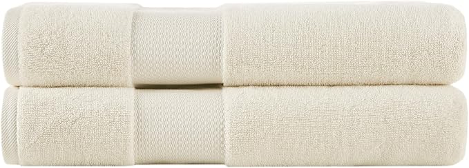 Madison Park Turkish Bath Towel Set 100% Cotton Bath Towel 600GSM Oversized Body Towel 2 Piece, Luxury Soft, Thick Spa Quality, Quick Dry Bathroom Towel, Jumble, 35" x 70", Natural