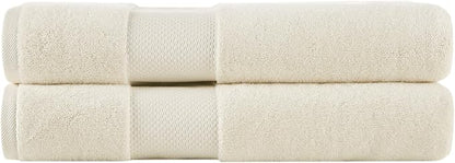 Madison Park Turkish Bath Towel Set 100% Cotton Bath Towel 600GSM Oversized Body Towel 2 Piece, Luxury Soft, Thick Spa Quality, Quick Dry Bathroom Towel, Jumble, 35" x 70", Natural