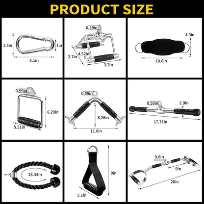 Cable Machine Attachment, LAT Pulldown Attachments, Home Gym Accessories, Triceps Pull Down Attachment