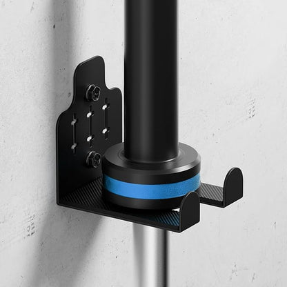 Barbell Wall Holder,Olympic Hanger,Garage Gym Bar Wall Rack,Vertical Barbell Mount Rack,Space Saving Commercial or Home Gym Accessory,Holds Under 33mm Bar Size(Black)