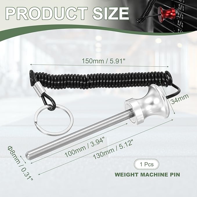 Weight Stack Pin, Weight Gym Pin Strength Training Equipment Replacement with Pull Rope for Home Gym Club