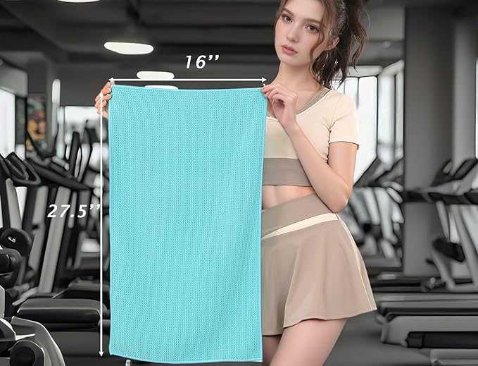 Microfiber Gym Towels 3 Pack, Quick-Drying Yoga Towels for Sport, Workout Equipment, Home and Gym, 16 Inches x 27.5 Inches