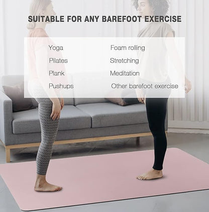 UMINEUX Large Yoga Mat for Men and Women 1/4 & 2/5 Inch Extra Thick TPE Fitness Mat for Home Gym Workout, Non-Slip, Eco Friendly Exercise Mat for Yoga, Pilates, Stretching, Meditation