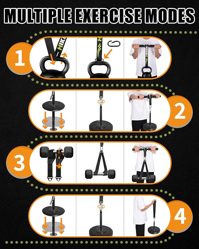 Hikeen Forearm Wrist Roller Trainer Arm Wrestling Training Belt Kit, Arm Strength Training Fitness Equipment Forearm Wrist Straps for Muscle Strength Training at Home, in The Gym or Outdoors