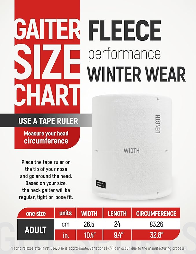 GOT Sports Polar Fleece Neck Warmer - Double-Layer Winter Ski Face Mask - Neck Gaiter Scarf for Skiing, Snowboarding, Running