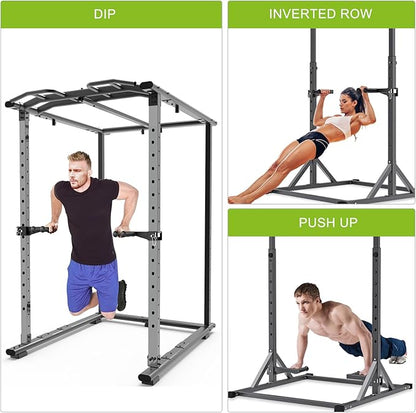 Dip Bar Attachment for Power Rack, Non-Slip Wide & Narrow Grip Handles, 500 lbs Capacity, Squat Rack Attachment for Dips, Inverted Rows, Push-Ups