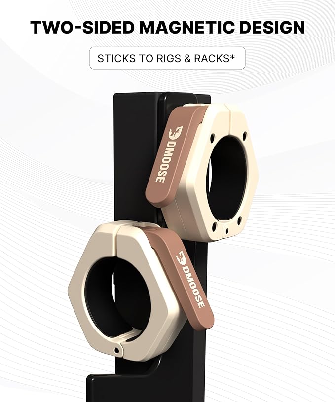 DMoose Fitness Barbell Clips 2 Inch (Pair) - Quick Release Olympic Barbell Clamps & Collars with Anti Slip TRP Grip for Secure Weightlifting and Powerlifting - Weight Clips for Bars at Home or Gym