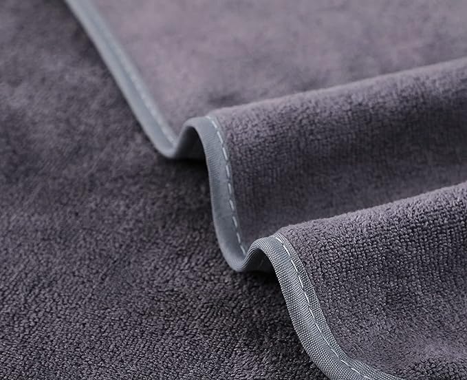 Microfiber Gym Towels Bigger Size Super Soft for Exercise Fitness, Sports, Workout, 380-GSM 15-Inch x 31-Inch Quick-Drying Towels (3 Pack, Grey+Blue+Purple)