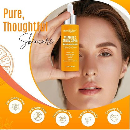 30% Vitamin C Serum (2 Fl Oz) Pure Organic Anti- Wrinkle + Hyaluronic Acid + Retinol + Vitamin E + Vitamin B, Facial Serum For Anti-aging, Wrinkles, And Fine Lines.