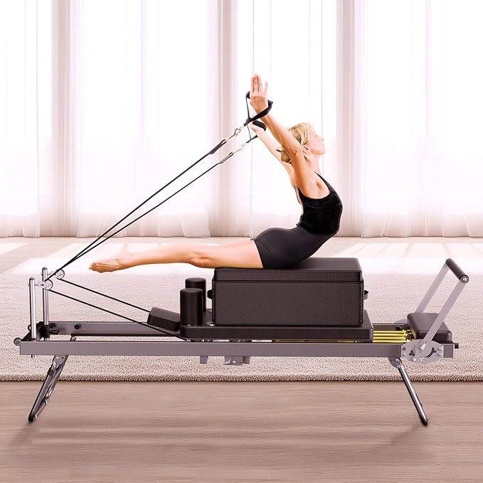 Pilates Reformer Machine,Foldable Home Pilates Reformer Equipment, Small Reformer for Women Use Studio Gym Yoga