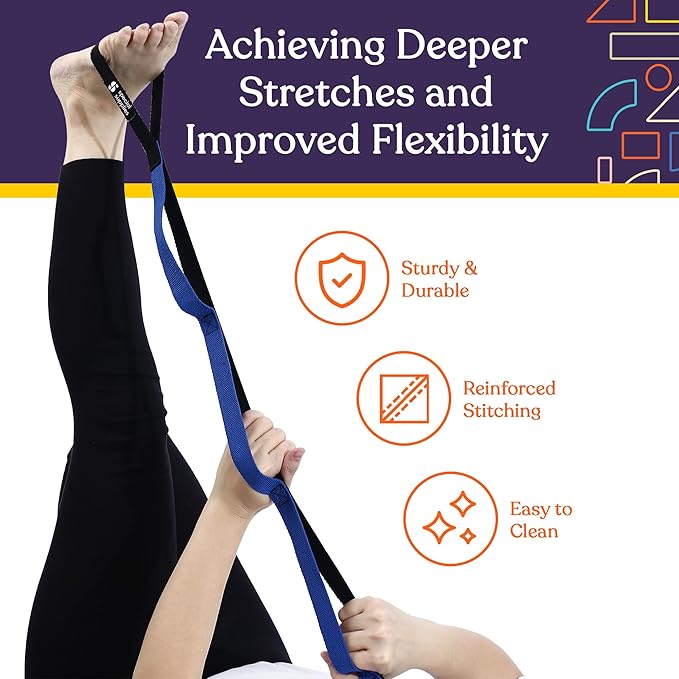 SPECIAL SUPPLIES Balance Board and Yoga Strap Set for Stretching, Stability Training, Fitness, Flexibility, Physical Therapy, Home Workout Equipment, Strength Training, and Pilates