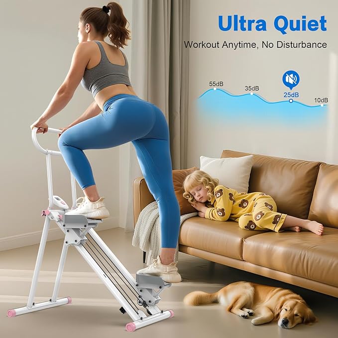 Stair Stepper for Home Gym,Folding Vertical Climber Cardio Exercise Machine,Stair Climber for Full Body Workout with Adjustable Handlebar for Women & Men