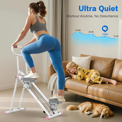 Stair Stepper for Home Gym,Folding Vertical Climber Cardio Exercise Machine,Stair Climber for Full Body Workout with Adjustable Handlebar for Women & Men