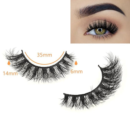 False Eyelashes Short Lashes Full Mink Lash Strips 10 Pairs Fluffy Cat Eye Strip Eyelash Wispy Volume Lashes Pack Fake Cateye EyeLash Natural Look