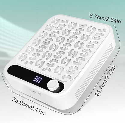 MEKK Professional Nail Dust Collector with Adjustable Speed Rotary,LCD Screen & Reusable Filter,48W Powerful Nail Fan Dust Collector，Acrylic Nails Tools for Manicure