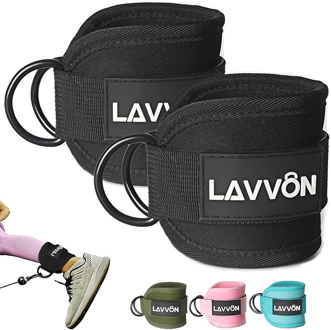 Ankle Straps for Cable Machines Kickbacks - Adjustable Comfort Ankle Cable Attachments for Gym Ankle Cuff Cable Machine Glute Kickback Straps - Leg Extensions, Curls & Ankle Cuffs Women