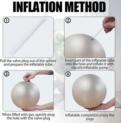 Small Exercise Ball Anti-Burst Non-Slip Stability 9 Inch with Inflatable Straw Mini Pilates Balls Ideal for Yoga Exercise Pilates Physical Therapy Stretching Core Fitness