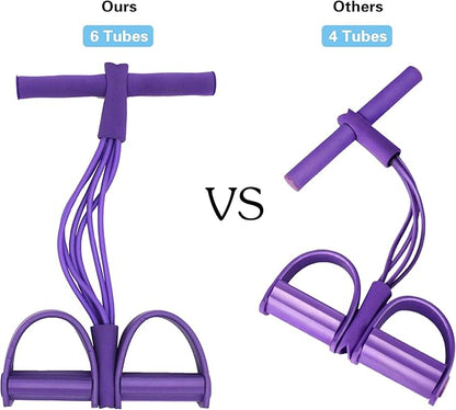 Multi-Function Tension Rope Band & Pedal Puller Resistance Band, 6-Tube Elastic Yoga Pedal Puller Resistance Band, for Abdomen/Waist/Arm/Leg Stretching Slimming Training