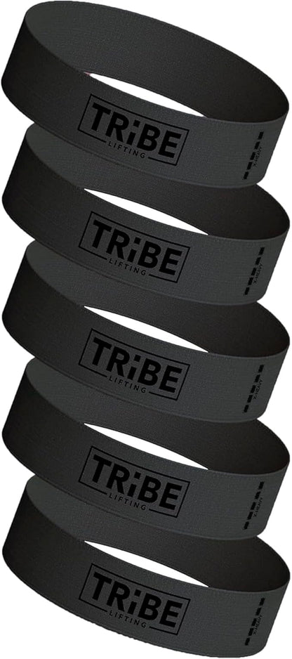 Tribe Lifting Fabric Resistance Bands for Glutes & Legs | 5 Fabric Workout Bands Set | Thick Booty Bands for Squats, Lunges, Hip Training, Physical Therapy & Home Workouts