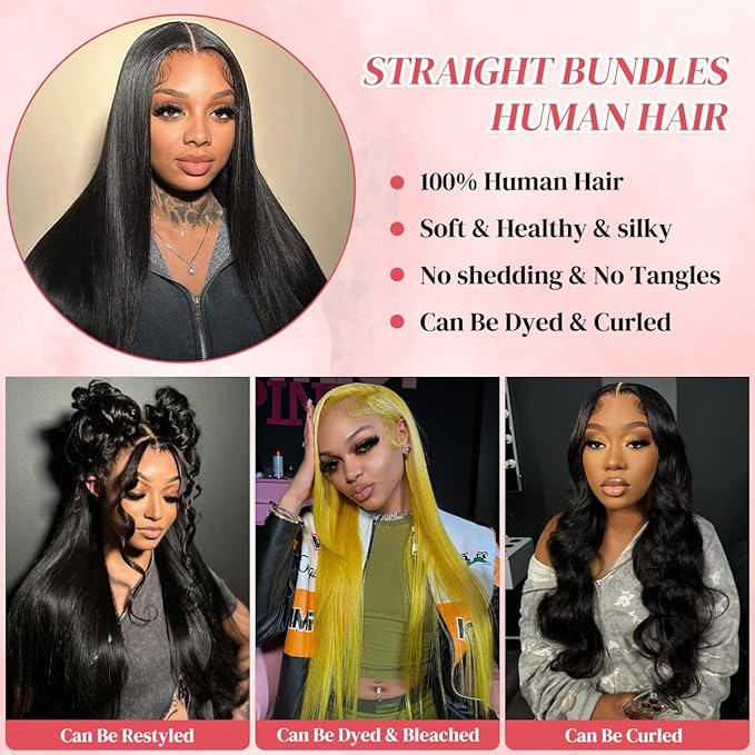 18 Inch One Bundle Human Hair Straight Bundles Human Hair 100% Unprocessed Brazilian Virgin Human Hair Bundles Natural Black