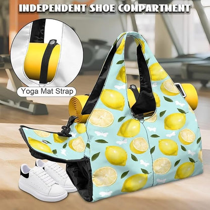 Yoga Mat Bag for Women Men Large Carryall Tote with Adjustable Shoulder Strap for Gym Yoga Travel Pilates Office