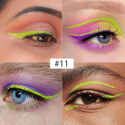 evpct 1Pcs Light Green Liquid Eyeliner Waterproof Light Green Eye Liners for Women, Eyes Wing Stamps Shapes Colored Eyeliner delineador de ojos a prueba de agua contra el agua blanco para ojos