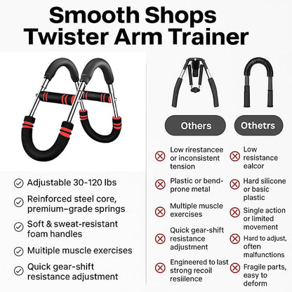 Smooth Shops® Twister Arm Trainer – Adjustable Resistance Chest Expander & Forearm Exerciser for Home Gym Fitness