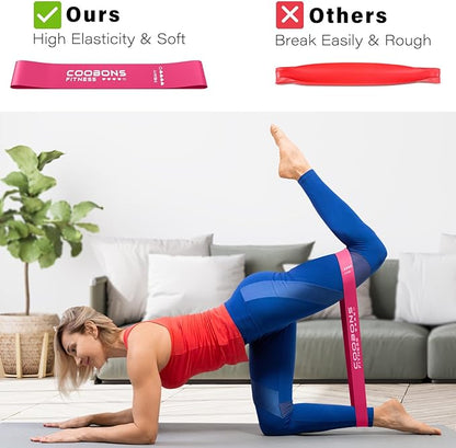 Resistance Bands for Working Out, Exercise Bands Resistance Bands Set with 5 Resistance Levels, Latex Loop Bands for Women Men, Workout Bands for Legs, Glutes, Strength Training, Yoga, Home Gym